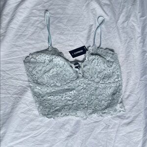 Express Pale Blue Lace Cami Bralette